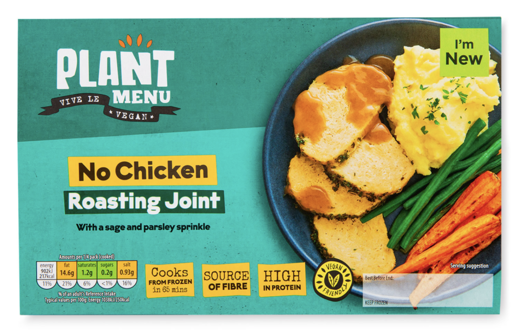 image of Aldi's 'plant menu' vegan no chicken roasting joint