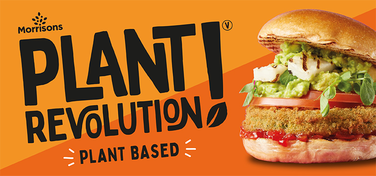 image promoting morrison's' vegan 'plant revolution' range, featuring one of their vegan dishes