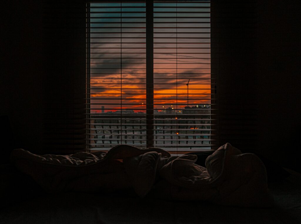 cozy relax-ed room with sunset view