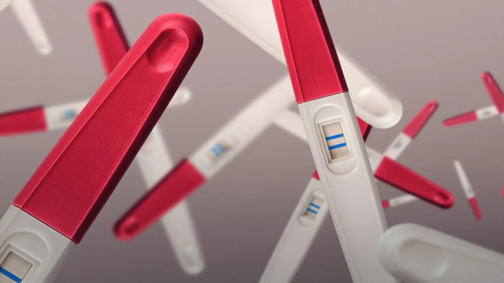 Image of multiple pregnancy tests, promoting new Netflix show